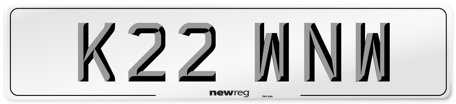 K22 WNW Number Plate from New Reg